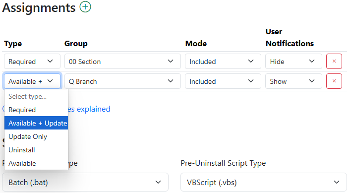 Assignment editor